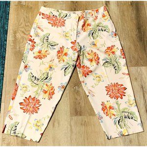 TEHAMA NANCY HALEY Women's 14 Capri Pants Floral Print Like New